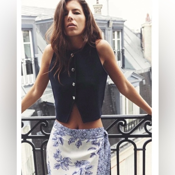 Zara Jackets & Blazers - Zara Navy Knit Top